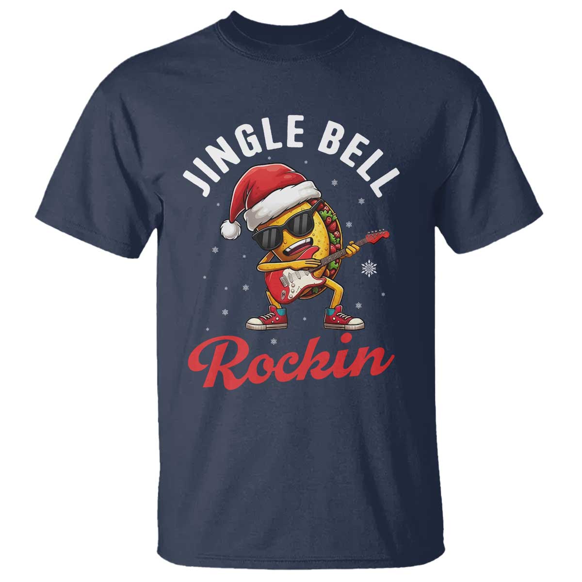Funny Taco Christmas T Shirt Jingle Bell Rockin TS14 Navy Print Your Wear