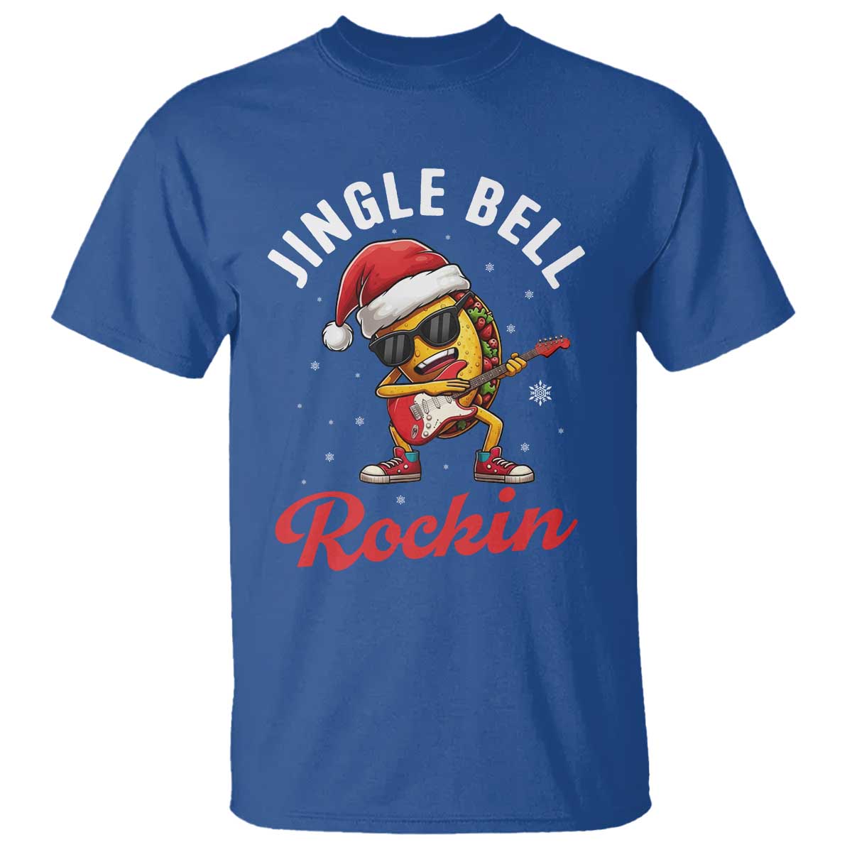 Funny Taco Christmas T Shirt Jingle Bell Rockin TS14 Royal Blue Print Your Wear