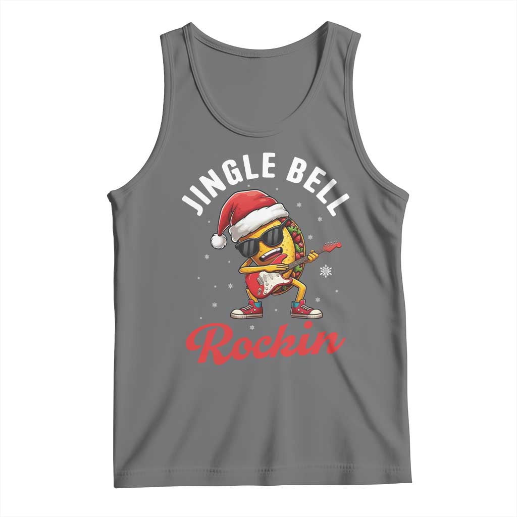 Funny Taco Christmas Tank Top Jingle Bell Rockin TS14 Black Heather Print Your Wear