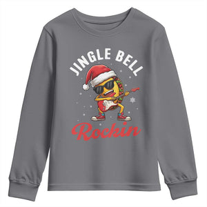 Funny Taco Christmas Youth Sweatshirt Jingle Bell Rockin TS14 Charcoal Print Your Wear
