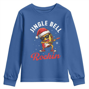 Funny Taco Christmas Youth Sweatshirt Jingle Bell Rockin TS14 Royal Blue Print Your Wear