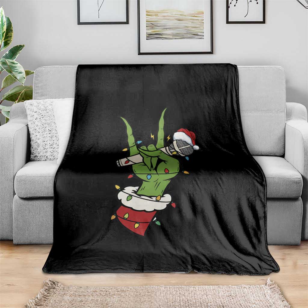 Funny Christmas Rock Throw Blanket Rock Green Hand Style Xmas TS14 Print Your Wear