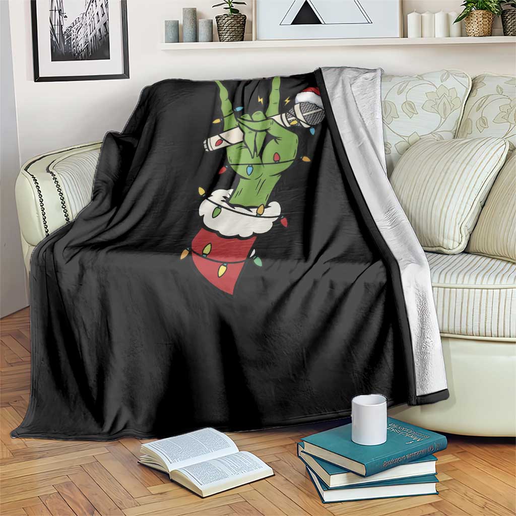 Funny Christmas Rock Throw Blanket Rock Green Hand Style Xmas TS14 Print Your Wear