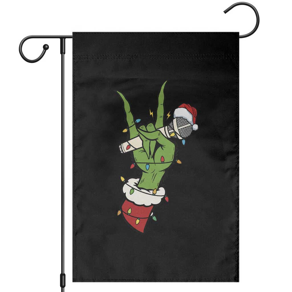Funny Christmas Rock Garden Flag Rock Green Hand Style Xmas TS14 Black Print Your Wear