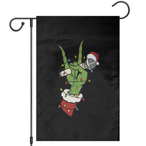 Funny Christmas Rock Garden Flag Rock Green Hand Style Xmas TS14 Black Print Your Wear