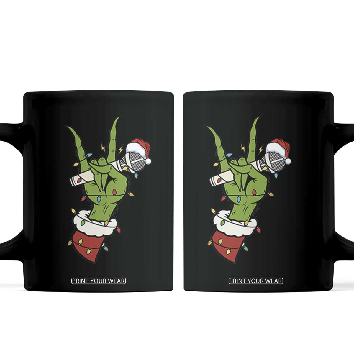 Funny Christmas Rock Coffee Mug Rock Green Hand Style Xmas TS14 Black Print Your Wear