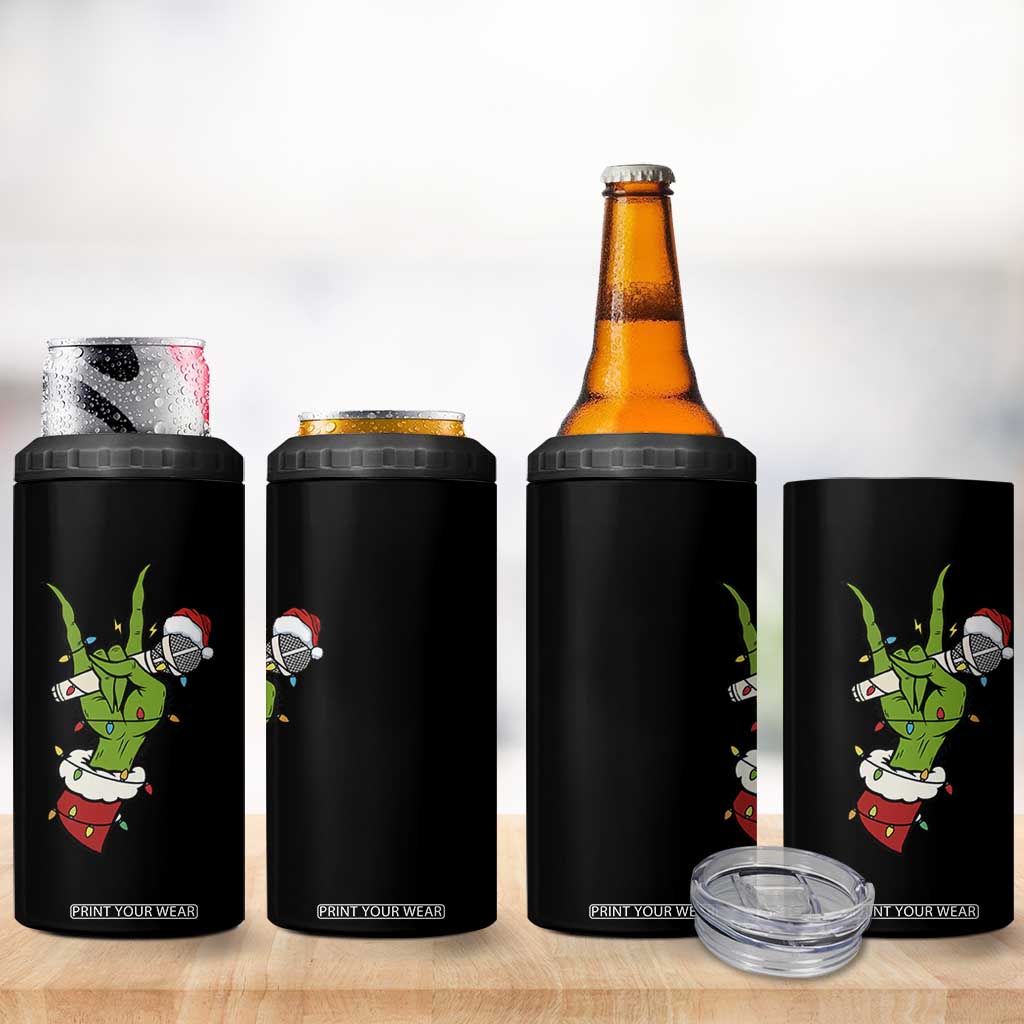 Funny Christmas Rock 4 in 1 Can Cooler Tumbler Rock Green Hand Style Xmas TS14 Print Your Wear