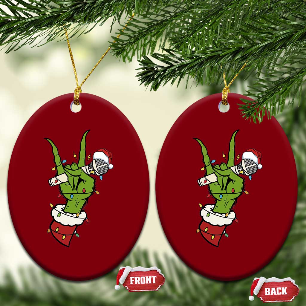 Funny Xmas Rock Ceramic Ornament Rock Green Hand Style Xmas TS14 Print Your Wear