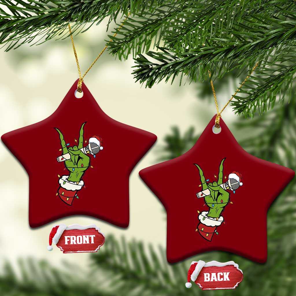 Funny Xmas Rock Ceramic Ornament Rock Green Hand Style Xmas TS14 Print Your Wear