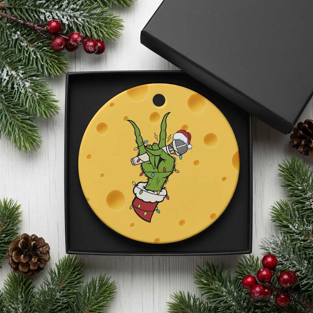 Funny Xmas Rock Ceramic Ornament Rock Green Hand Style Xmas TS14 1pc Yellow Cheese Print Your Wear