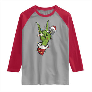 Funny Christmas Rock Raglan Shirt Rock Green Hand Style Xmas TS14 Sport Gray Red Print Your Wear