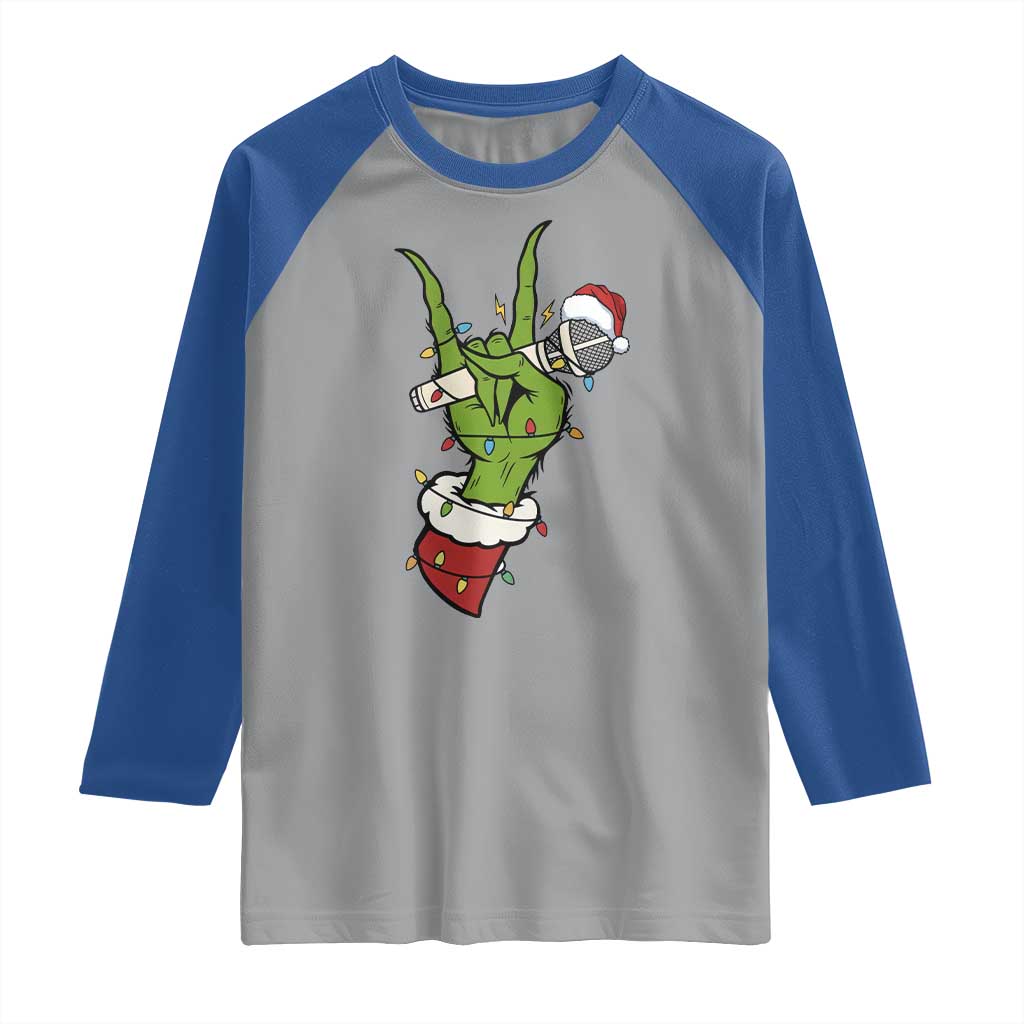 Funny Christmas Rock Raglan Shirt Rock Green Hand Style Xmas TS14 Sport Gray Royal Print Your Wear