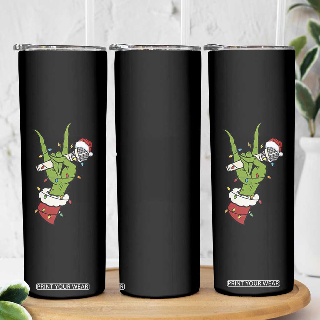 Funny Christmas Rock Skinny Tumbler Rock Green Hand Style Xmas TS14 Print Your Wear