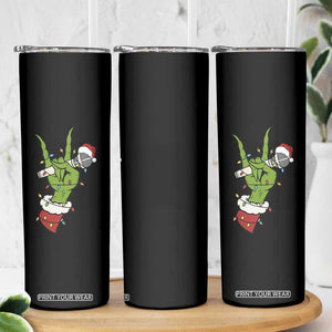 Funny Christmas Rock Skinny Tumbler Rock Green Hand Style Xmas TS14 Print Your Wear