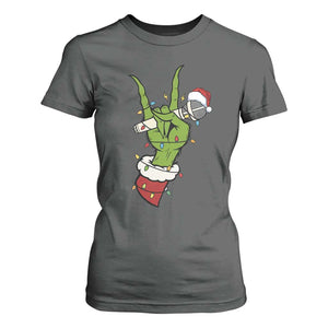 Funny Christmas Rock T Shirt For Women Rock Green Hand Style Xmas TS14 Dark Heather Print Your Wear