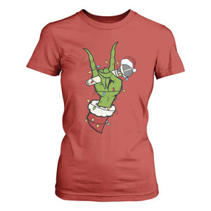 Funny Christmas Rock T Shirt For Women Rock Green Hand Style Xmas TS14 Red Print Your Wear
