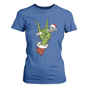 Funny Christmas Rock T Shirt For Women Rock Green Hand Style Xmas TS14 Royal Blue Print Your Wear