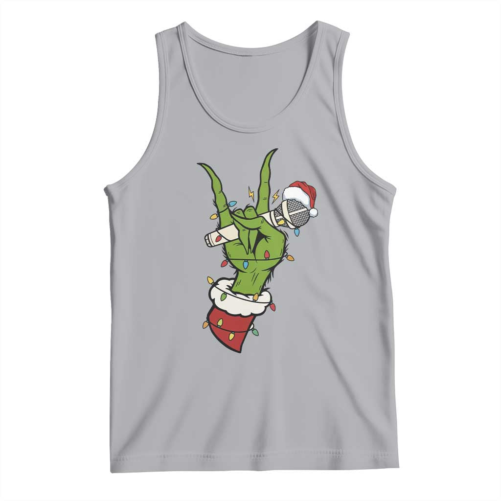 Funny Christmas Rock Tank Top Rock Green Hand Style Xmas TS14 Athletic Heather Print Your Wear