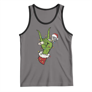 Funny Christmas Rock Tank Top Rock Green Hand Style Xmas TS14 Deep Heather Black Print Your Wear