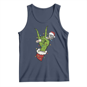 Funny Christmas Rock Tank Top Rock Green Hand Style Xmas TS14 Navy Print Your Wear