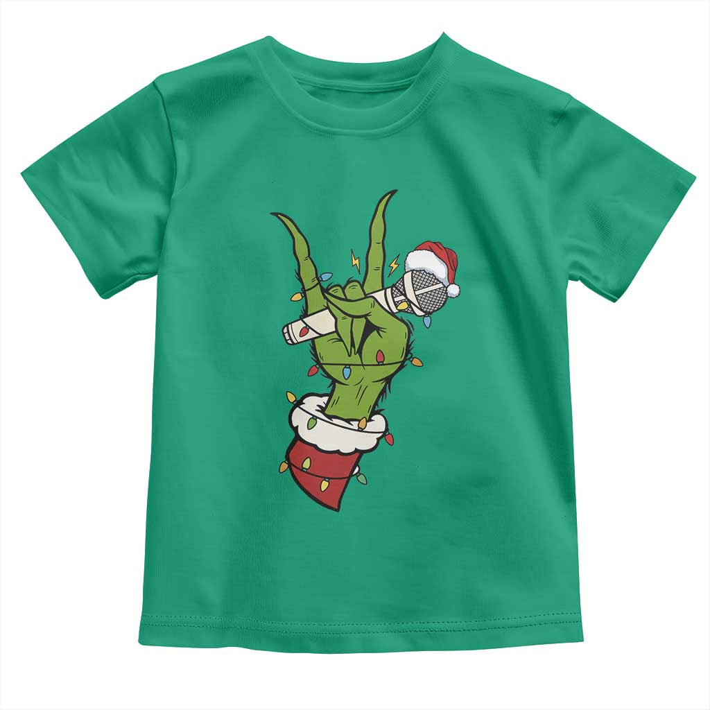 Funny Christmas Rock Toddler T Shirt Rock Green Hand Style Xmas TS14 Irish Green Print Your Wear