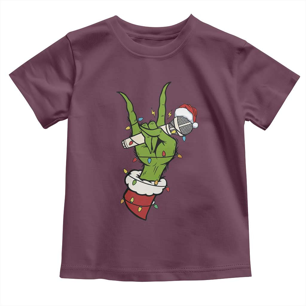 Funny Christmas Rock Toddler T Shirt Rock Green Hand Style Xmas TS14 Maroon Print Your Wear