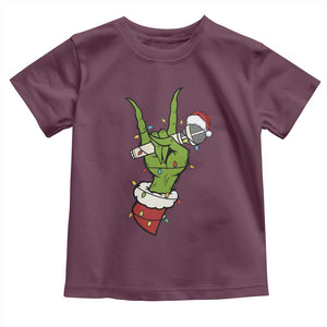 Funny Christmas Rock Toddler T Shirt Rock Green Hand Style Xmas TS14 Maroon Print Your Wear