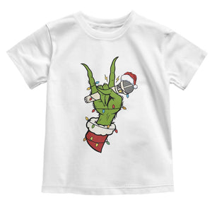Funny Christmas Rock Toddler T Shirt Rock Green Hand Style Xmas TS14 White Print Your Wear