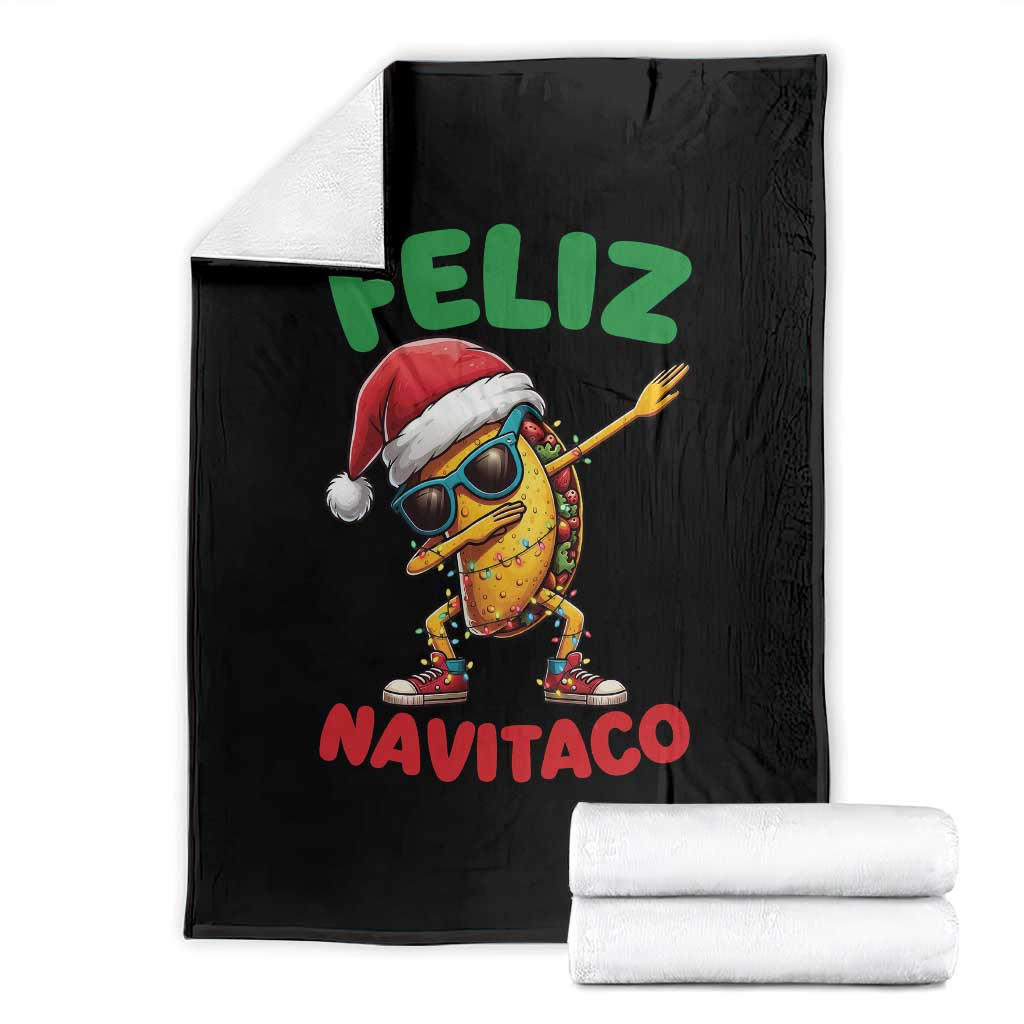 Funny Taco Mexican Christmas Throw Blanket Feliz Navitaco TS14 Black Print Your Wear
