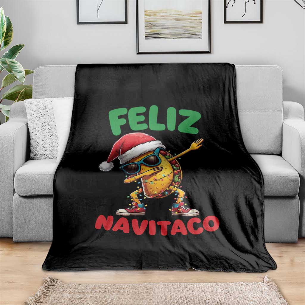 Funny Taco Mexican Christmas Throw Blanket Feliz Navitaco TS14 Print Your Wear
