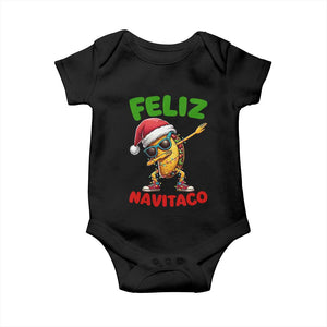 Funny Taco Mexican Christmas Baby Onesie Feliz Navitaco TS14 Black Print Your Wear