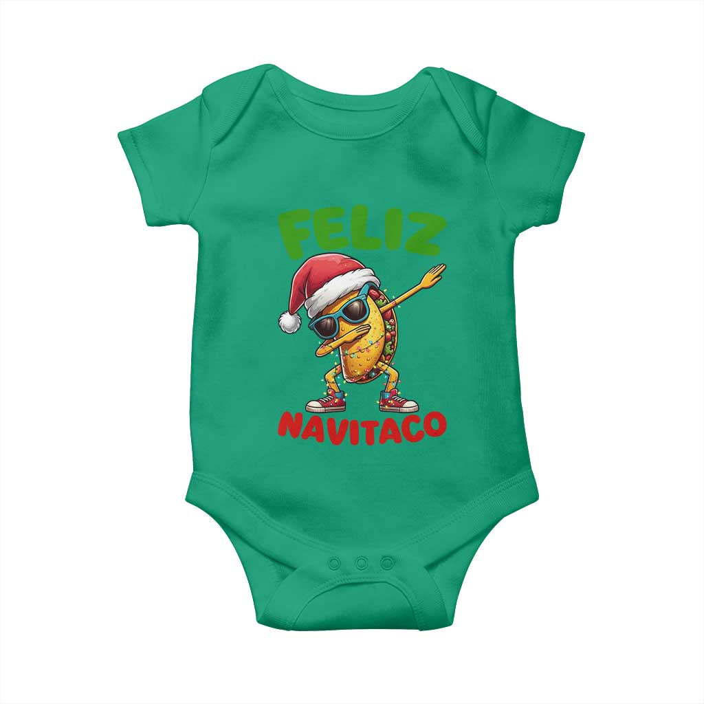 Funny Taco Mexican Christmas Baby Onesie Feliz Navitaco TS14 Irish Green Print Your Wear