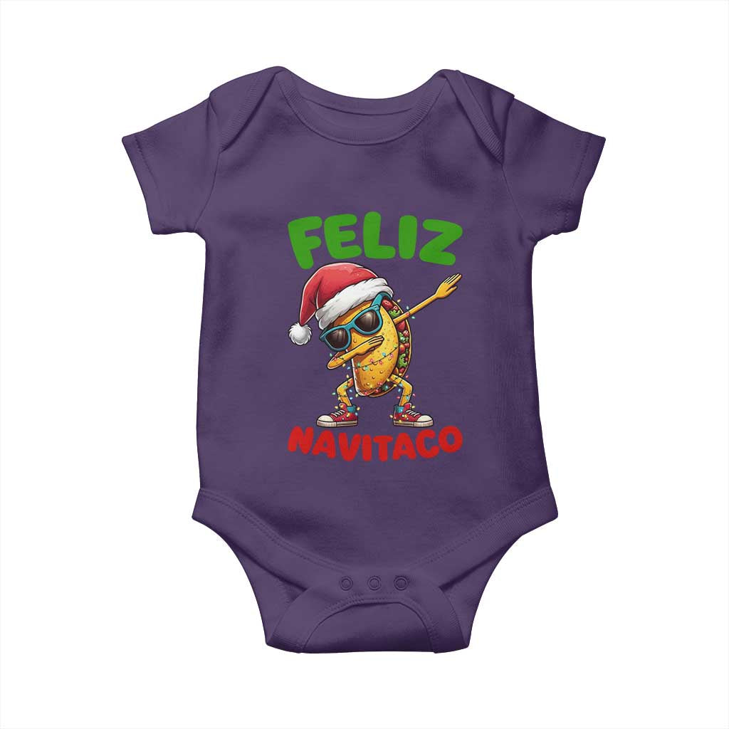 Funny Taco Mexican Christmas Baby Onesie Feliz Navitaco TS14 Purple Print Your Wear