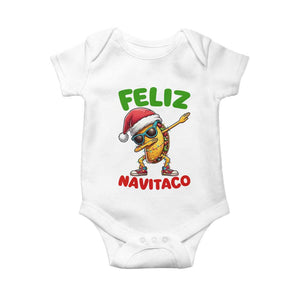 Funny Taco Mexican Christmas Baby Onesie Feliz Navitaco TS14 White Print Your Wear