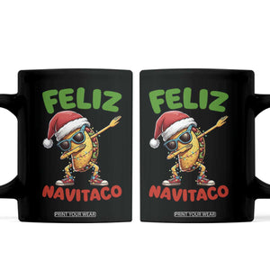 Funny Taco Mexican Christmas Coffee Mug Feliz Navitaco TS14 Black Print Your Wear