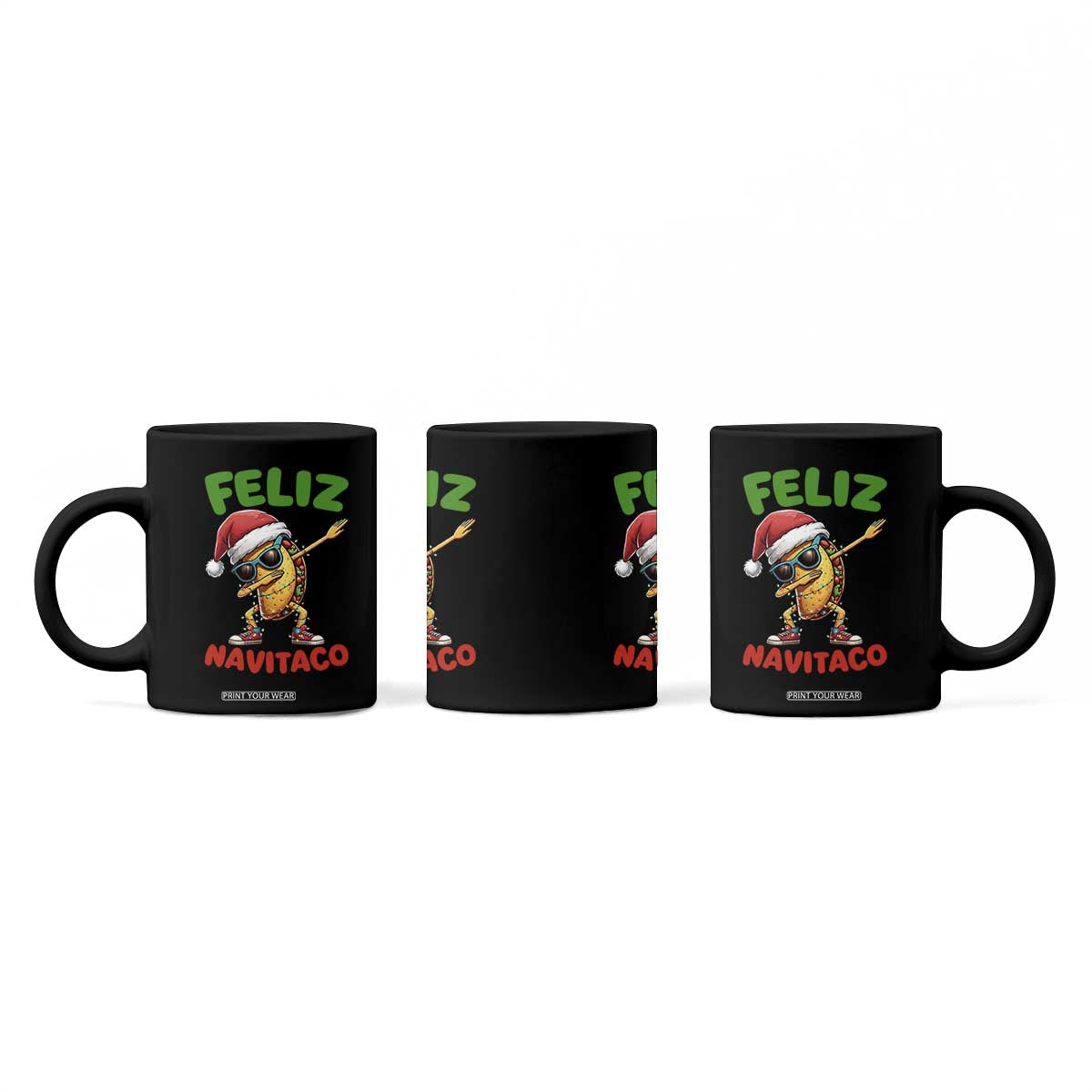 Funny Taco Mexican Christmas Coffee Mug Feliz Navitaco TS14 Print Your Wear