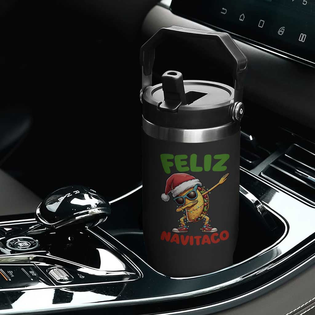 Funny Taco Mexican Christmas Flip Straw Tumbler Feliz Navitaco TS14 Print Your Wear