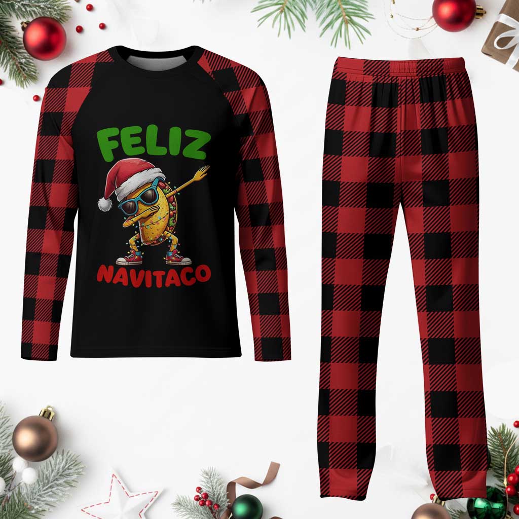 Funny Taco Mexican Christmas Plaid Pajama Set Feliz Navitaco TS14 Buffalo Plaid Print Your Wear