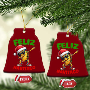 Funny Taco Mexican Xmas Ceramic Ornament Feliz Navitaco TS14 Print Your Wear