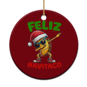Funny Taco Mexican Xmas Ceramic Ornament Feliz Navitaco TS14 1pc Red Print Your Wear
