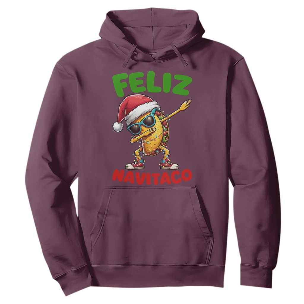 Funny Taco Mexican Christmas Hoodie Feliz Navitaco TS14 Maroon Print Your Wear