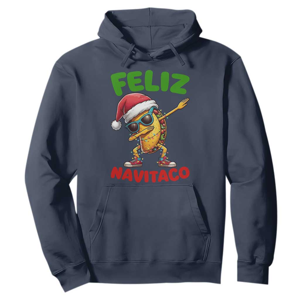 Funny Taco Mexican Christmas Hoodie Feliz Navitaco TS14 Navy Print Your Wear