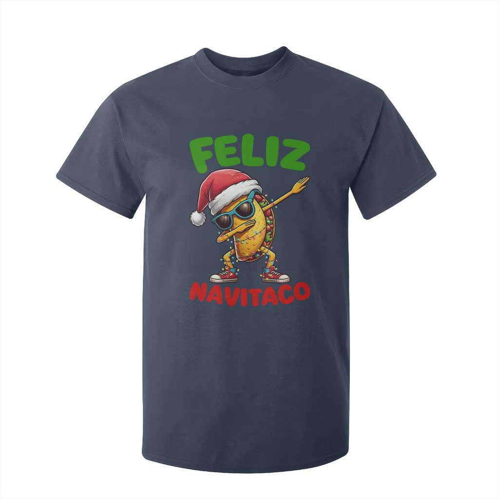 Funny Taco Mexican Christmas T Shirt For Kid Feliz Navitaco TS14 Navy Print Your Wear