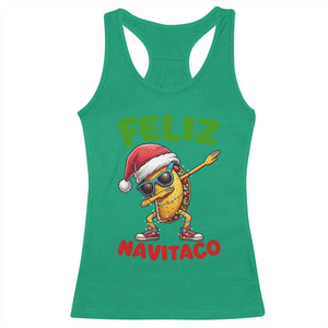 Funny Taco Mexican Christmas Racerback Tank Top Feliz Navitaco TS14 Irish Green Print Your Wear