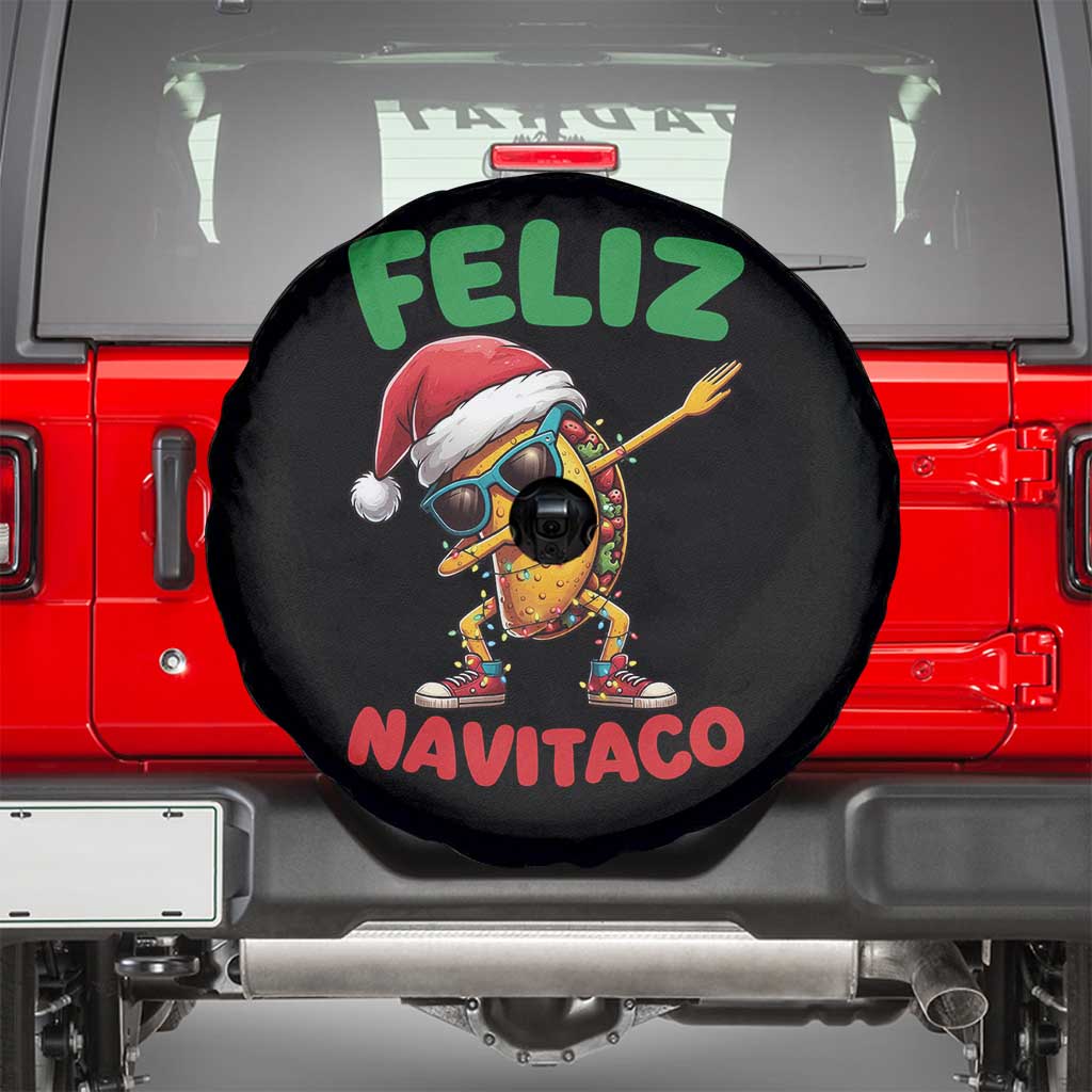 Funny Taco Mexican Christmas Spare Tire Cover Feliz Navitaco TS14 Black Print Your Wear