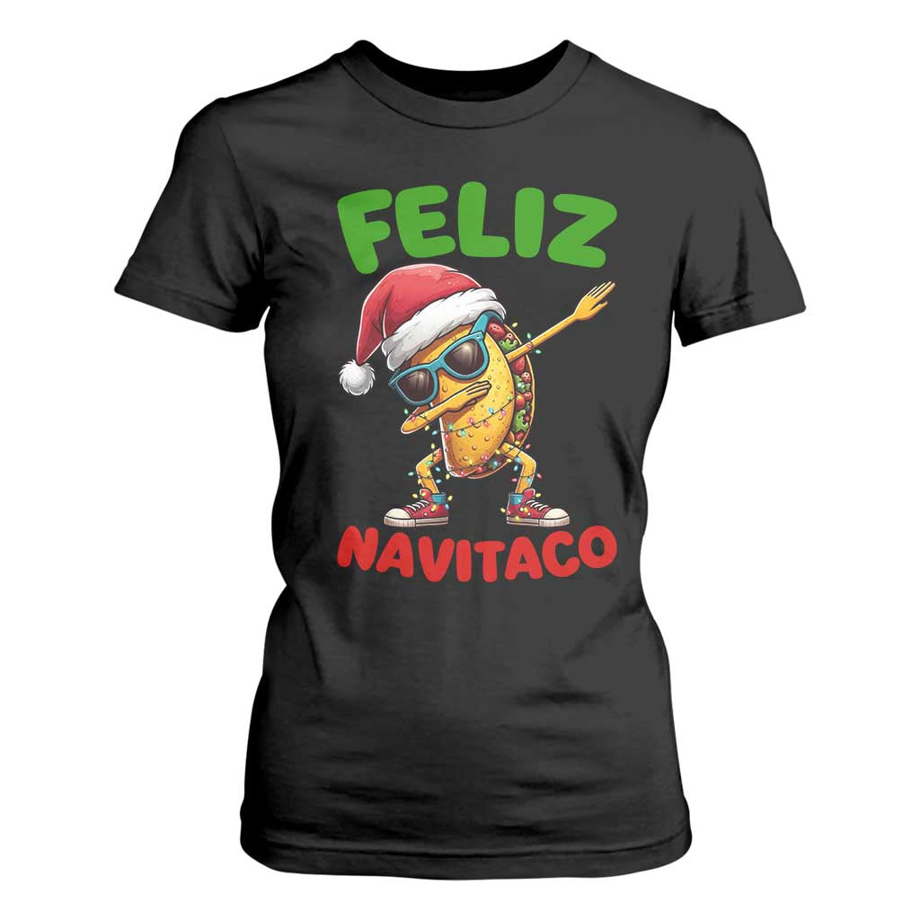 Funny Taco Mexican Christmas T Shirt For Women Feliz Navitaco TS14 Black Print Your Wear