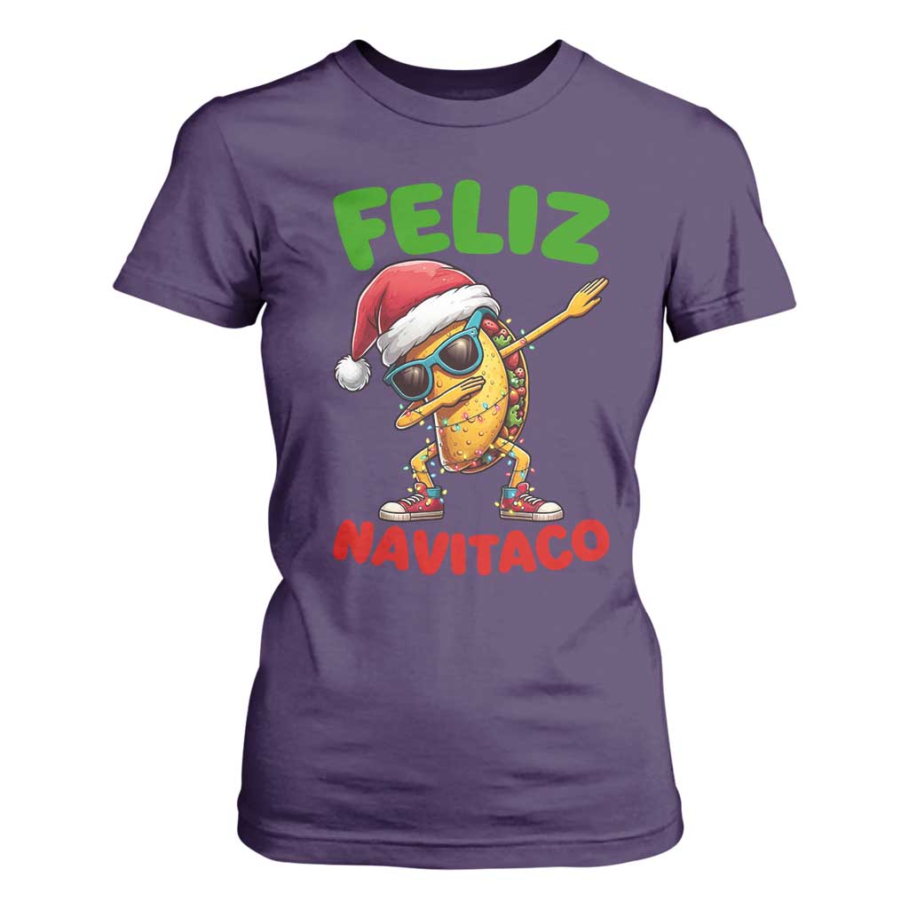 Funny Taco Mexican Christmas T Shirt For Women Feliz Navitaco TS14 Purple Print Your Wear