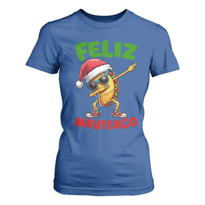 Funny Taco Mexican Christmas T Shirt For Women Feliz Navitaco TS14 Royal Blue Print Your Wear