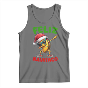 Funny Taco Mexican Christmas Tank Top Feliz Navitaco TS14 Black Heather Print Your Wear