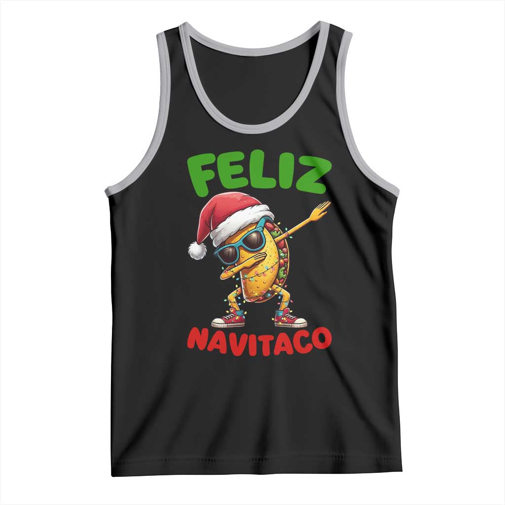 Funny Taco Mexican Christmas Tank Top Feliz Navitaco TS14 Black Athletic Heather Print Your Wear